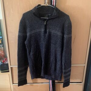 Armani Exchange Charcoal Zip-Up Sweater